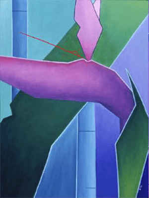 A painting titled "Bird of Paradise"