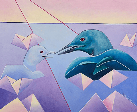 A painting title "Loons"